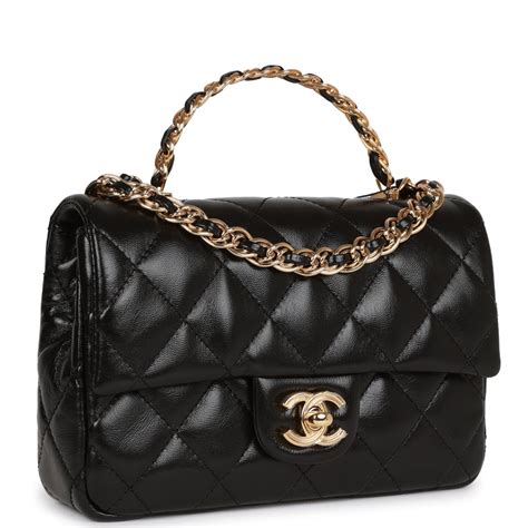 chanel lambskin medium flap|chanel mini flap bag with top handle.